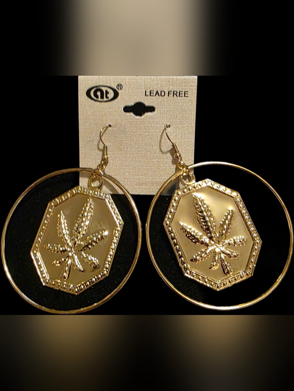 Leaf Medallion Drop Earrings